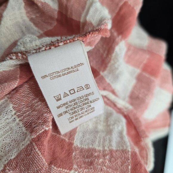 Free People Honey Grove Pink Gingham Peasant Top - Picture 11 of 11